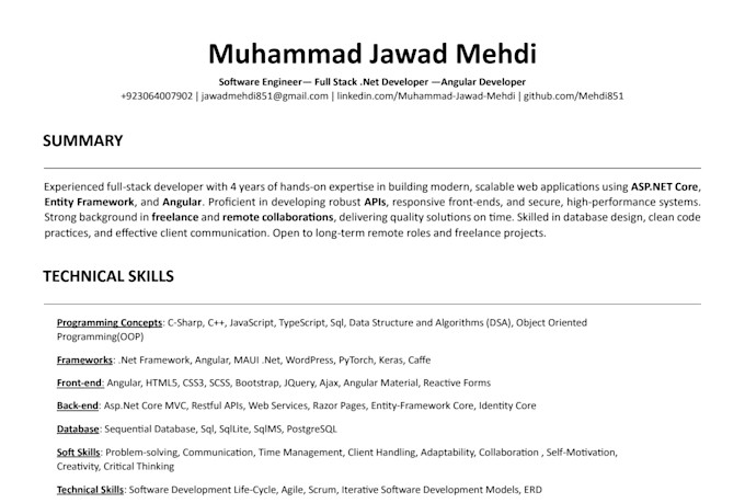 mid level angular architect for spa, and enterprise projects